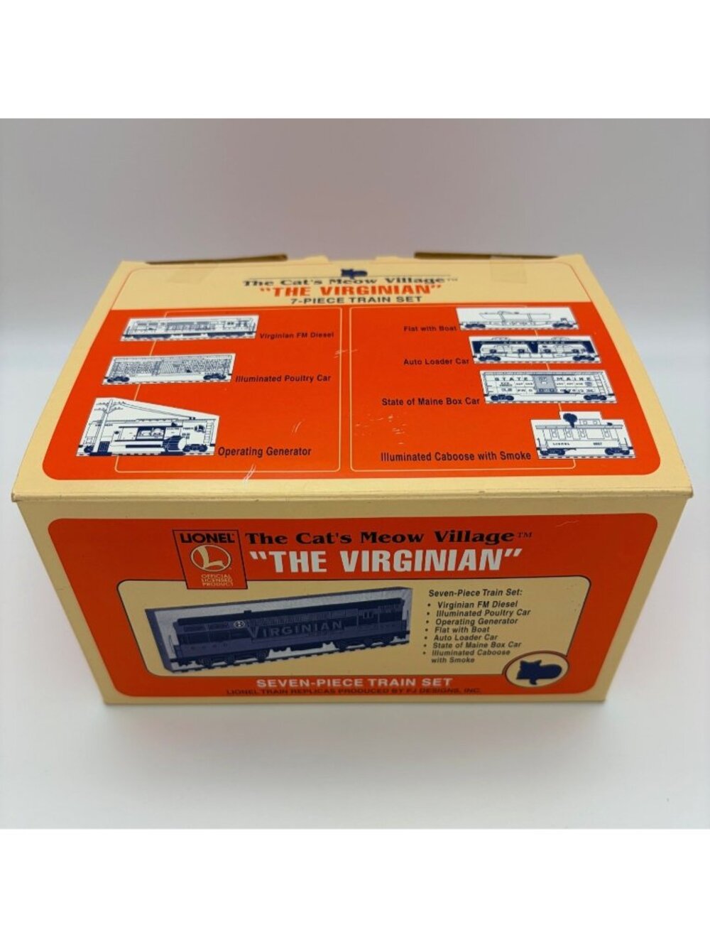 Cat's Meow Village The Virginian Lionel 7 Piece Train Set FJ Designs 1997 In Box